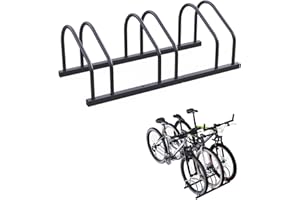 SAMRELAX Bike Stand, Bike Rack Floor Parking Bicycle Stand, Indoor and Outdoor Bike Storage Rack for Mountain Bike, Road Bike, Child's Bicycle, 3 Bikes Stand for Garage