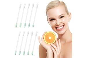GEODURN 100 Pcs Cotton Makeup Remover Swabs, Disposable Vitamin E Liquid-Filled Cotton Swabs Sticks for Eye/Lip/Eyebrow/Eyelash Makeup Correctors Removing Swabs