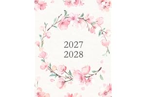 Cherry Blossom Monthly Planner 2027-2028: Botanical Calendar for Women ~ Vintage Aesthetic, 24-Month Agenda, Large 8 × 10