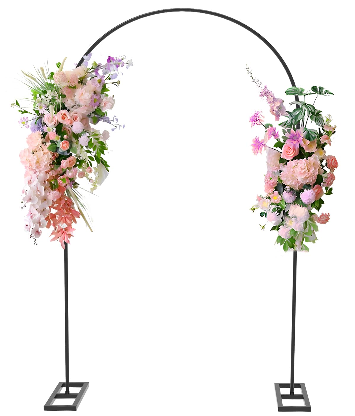 Photo 1 of Queension 7.2FT Arch Backdrop Stand, Metal Wedding Arch Stand for Ceremony, Backdrop Stand Arch Frame with Base for Birthday Party Baby Shower Balloon Arch Decorations, Black