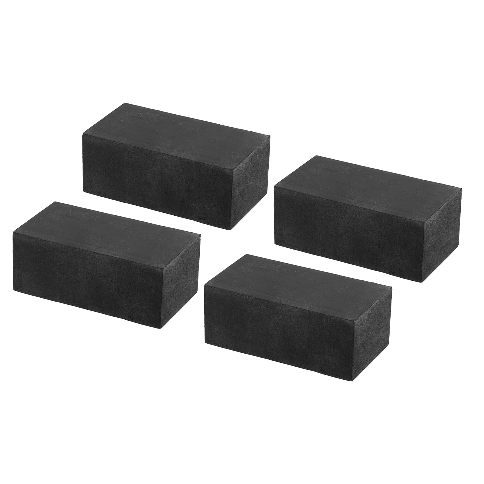 PATIKIL Rubber Anti-Vibration Pads, 4 Pcs Square Vibration Isolation Mats 4" x 2" x 1.6" for HVAC Air Conditioner Air Compressor Washer Dryer, Black