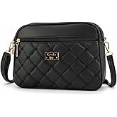 Crofy Four-Zip Crossbody Bag, Diamond Quilted PU