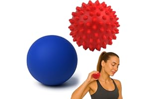 LUKYPORT Physical Massage Therapy Ball Set: Lacrosse & Spiky Ball Set for Myofascial Release, Plantar Fasciitis, Stress Relief for Back, Neck, Feet - for Home, Office, Gym