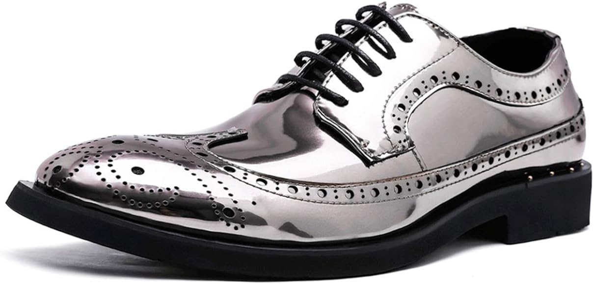 metallic lace up oxfords
