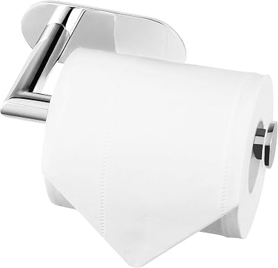 HITSLAM Toilet Roll Holder Self Adhesive Polished Chrome 304 Stainless Steel