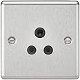 KNIGHTSBRIDGE CL5ABC 5A Unswitched Socket-Rounded Edge Brushed Chrome Finish with Black Insert