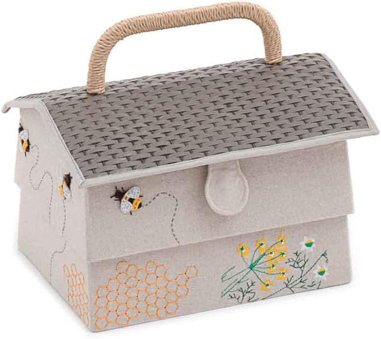 Hobby Gift Novelty Sewing Craft Hobby Storage Box, Embroidered, Bee Hive, Large