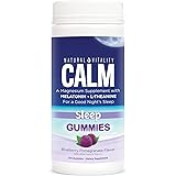Natural Vitality Calm Sleep Support Gummies with Magnesium, L-Theanine, Melatonin, Gluten Free, Blueberry Pomegranate – 120 C