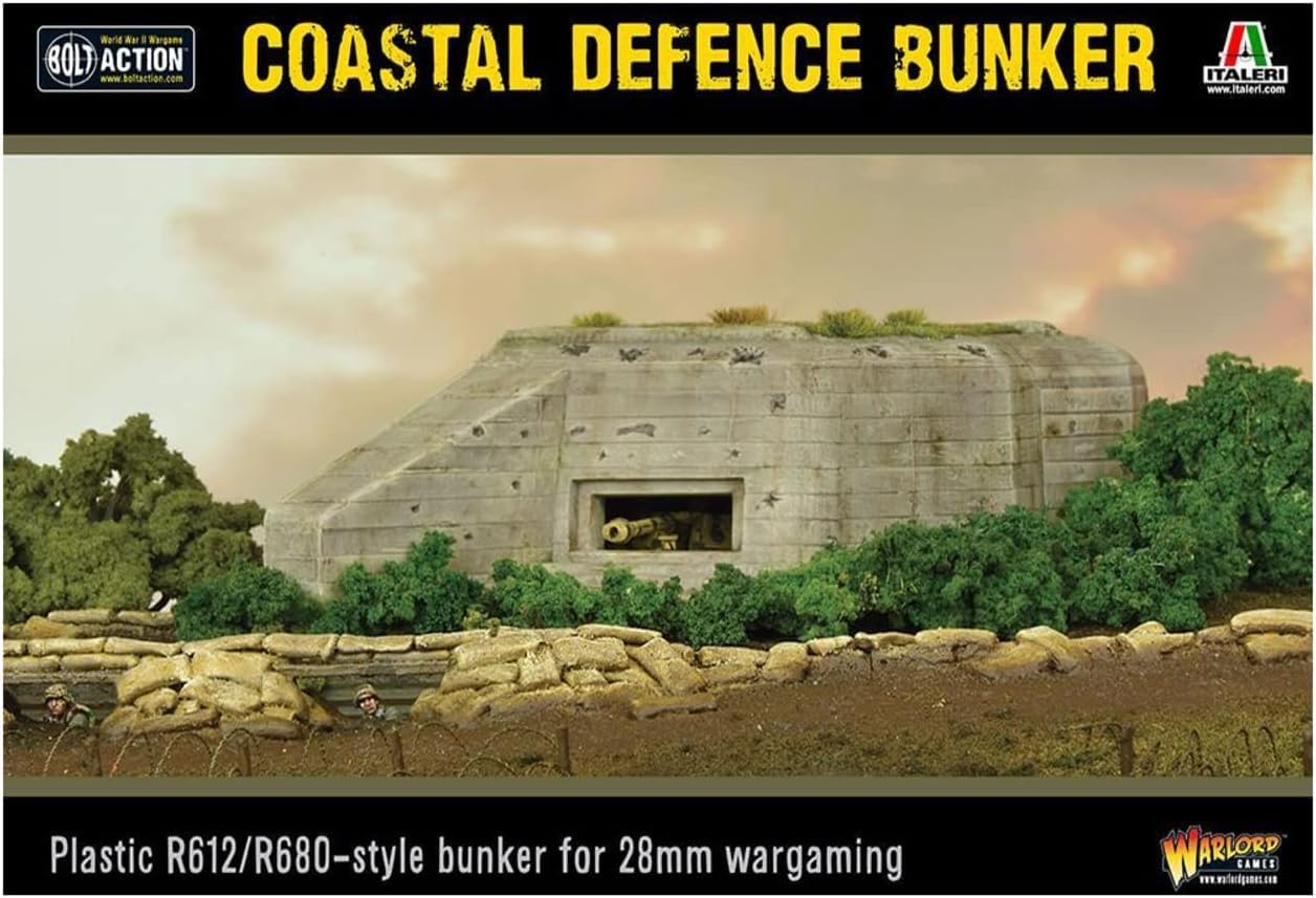 Coastal Defence Bunker 1/56 Tabletop Model Scenery for Bolt Action by Warlord Games