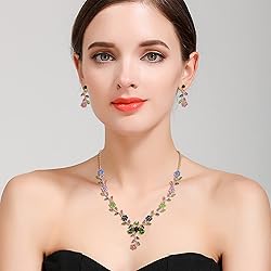 BriLove Women's Wedding Jewelry Leaf Cluster Flower