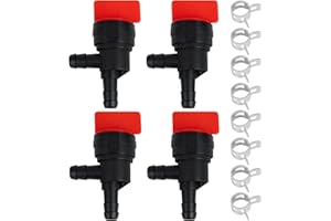 CLSR2U 90 Degree Fuel Shut off Valve, 1/4" Fuel Cut Off Valve for Riding Lawn Mower, Replace B&S 698181 494539 697944 Te cumseh 35857, 90 Degree Gas Shut Off Valve for Small Engines, 4 Pack