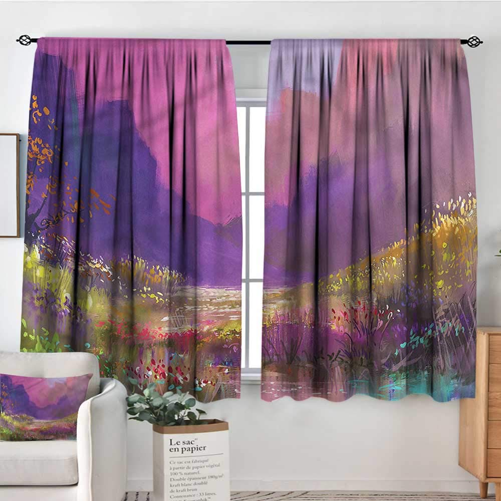 Amazon Com Flower Indoor Curtain Garden Oil Painting Style 42 X54