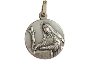 I G J 925 STERLING SILVER MEDAL " SAINT RITA FROM CASCIA " PATRON OF LOST CAUSES - 100% MADE IN ITALY