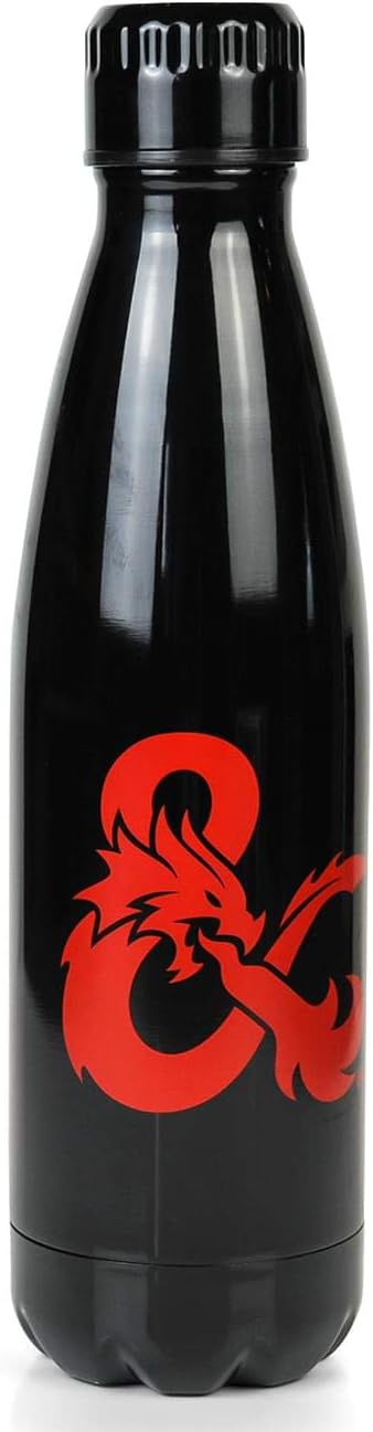 Just Funky Officially Licensed Dungeons & Dragons Metal Water Bottle, Black, 503 ml