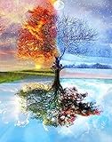 DIY Paint by Numbers for Adults DIY Oil Painting Kit for Kids Beginner - Four Season Tree of Life 16"x20"