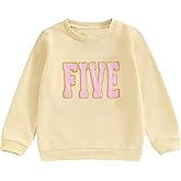 Toddler Girl Birthday Outfit Baby Boys One/Two/Three/Four/Five Year Old Birthday Shirts Gift Embroidery Sweatshirt