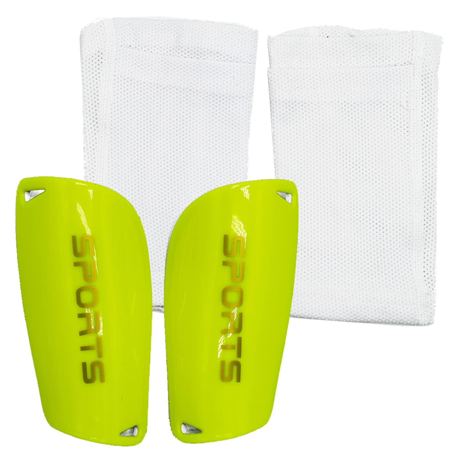 SZXMDKH Football Shin Guards - S, Black+Green - Comfortable, Lightweight, Breathable Calf Sleeves & EVA Cushion Protection for Kids