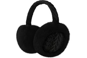 Clothirily Winter EarMuffs for Women, Faux Fur Warm Ear Muffs for Winter, Foldable Ear Covers, Fuzzy Ear Warmers for Women