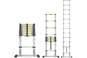 YESMRO Telescoping Aluminum Ladder 16ft - Slow Down Collapsible, Heavy Duty 330lbs, Extendable, Lightweight Compact for Home RV Household Gardening, Non-Slip
