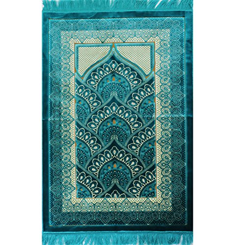 Wide best quality plush velvet islamic prayer rug namaz…