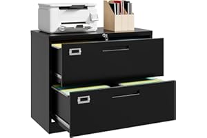 Letaya Metal Lateral File Cabinets with Lock,2 Drawer Steel Wide Filing Organization Storage Cabinets,Home Office Furniture f