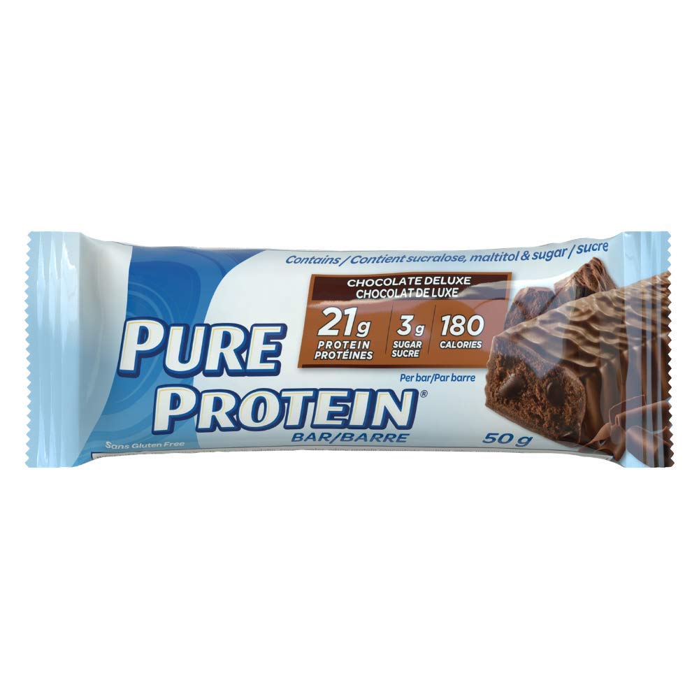 Pure Protein Gluten Free Chocolate Protein Bars, 50g, 6ct, 20g Protein Per Bar, Imported from Canada