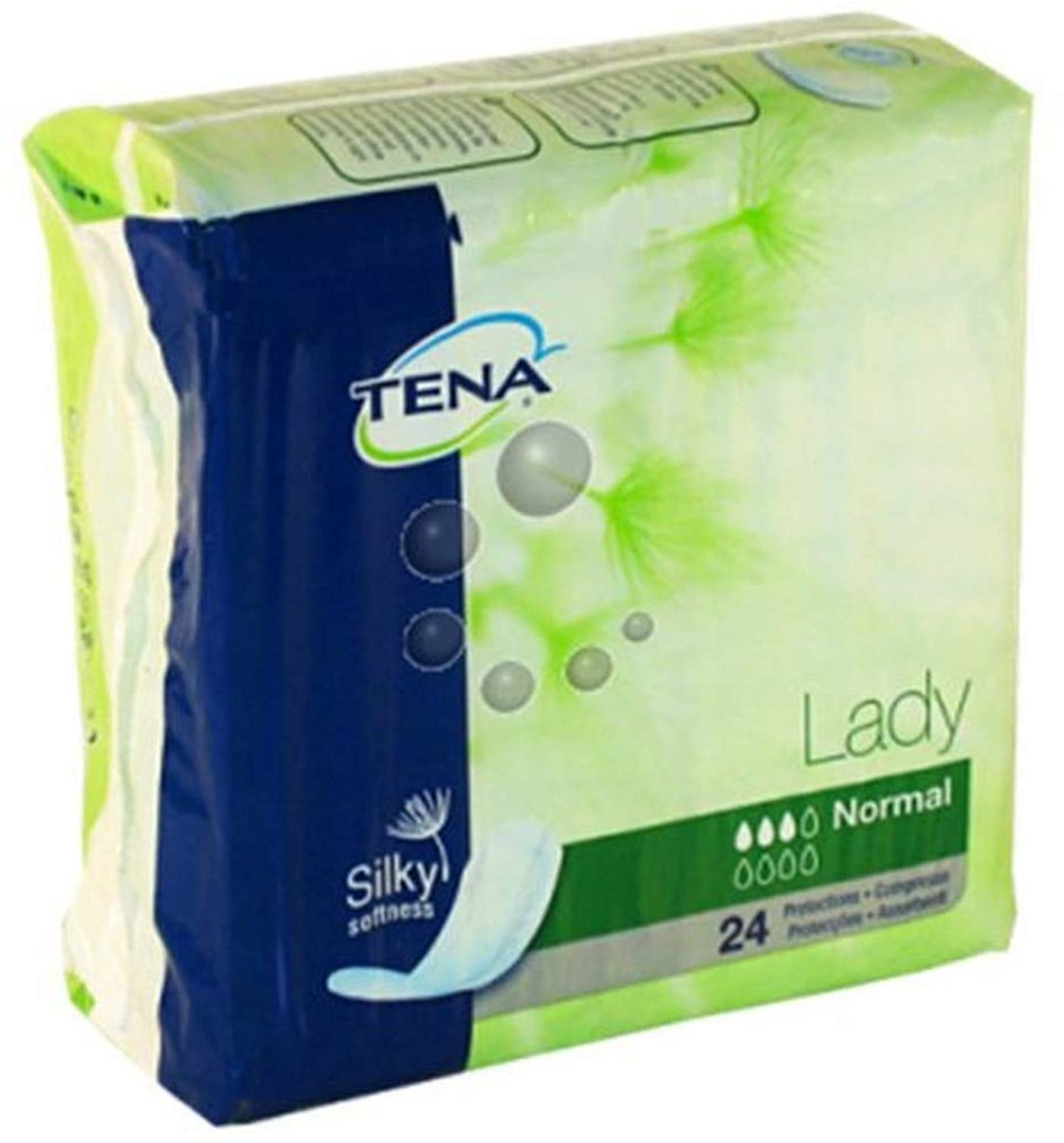 Tena Lady SCAHP760406 Pack of 24 Normal Silky Feel Pads