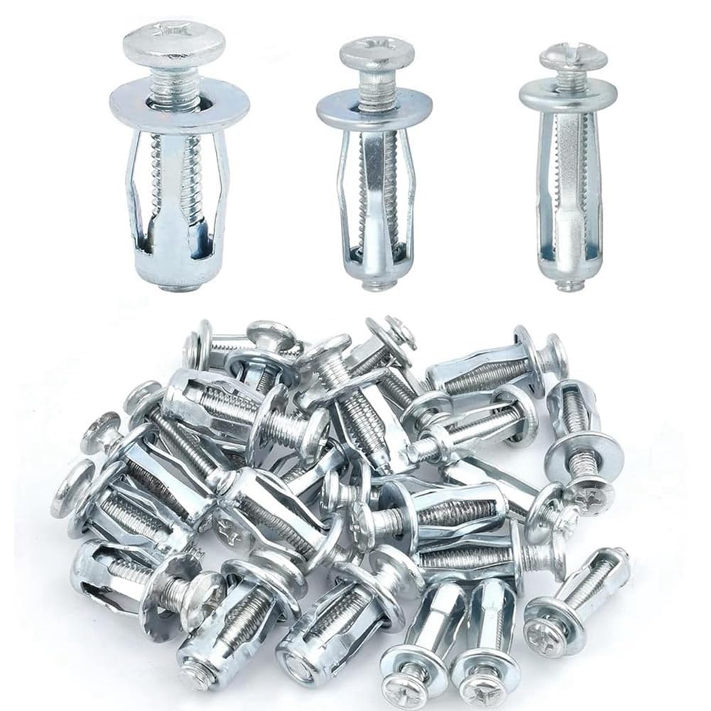 yksiahfi 90-Piece Expansion Screw Petal Nut - M5-25, M6-25, Silver, Stainless Steel, Home Improvement, DIY Projects, General Construction