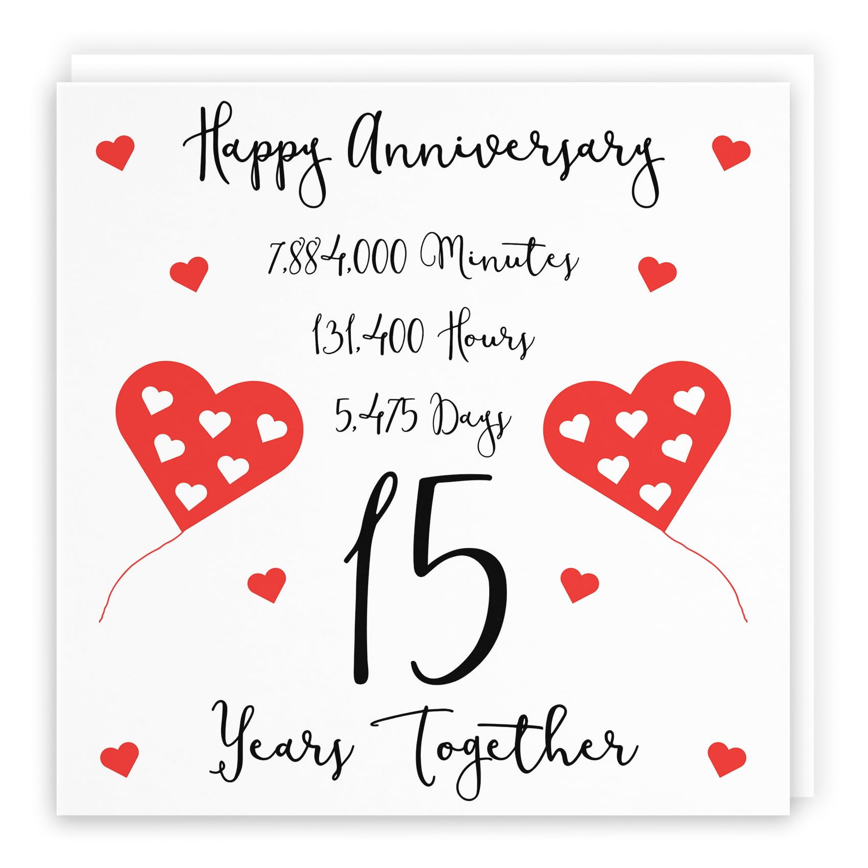 Hunts England - 15th Wedding Anniversary Card - 15 Years Together - Happy Anniversary - Timeless Collection - Fun Cute Card — image 1