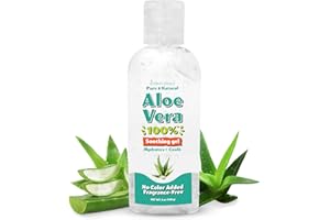 Eden Dews Organic Aloe Vera Gel 100% Pure & Natural Gel, Moisturizing, Face Skin & Hair Care, Sun Burn Relief, Hydrate + Soothe Dry Skin, Acne, Razor Bumps, Made in USA, Travel Size, (1, (2 Oz))
