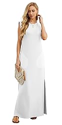 GRECERELLE Women's Summer Crew Neck Loose Split