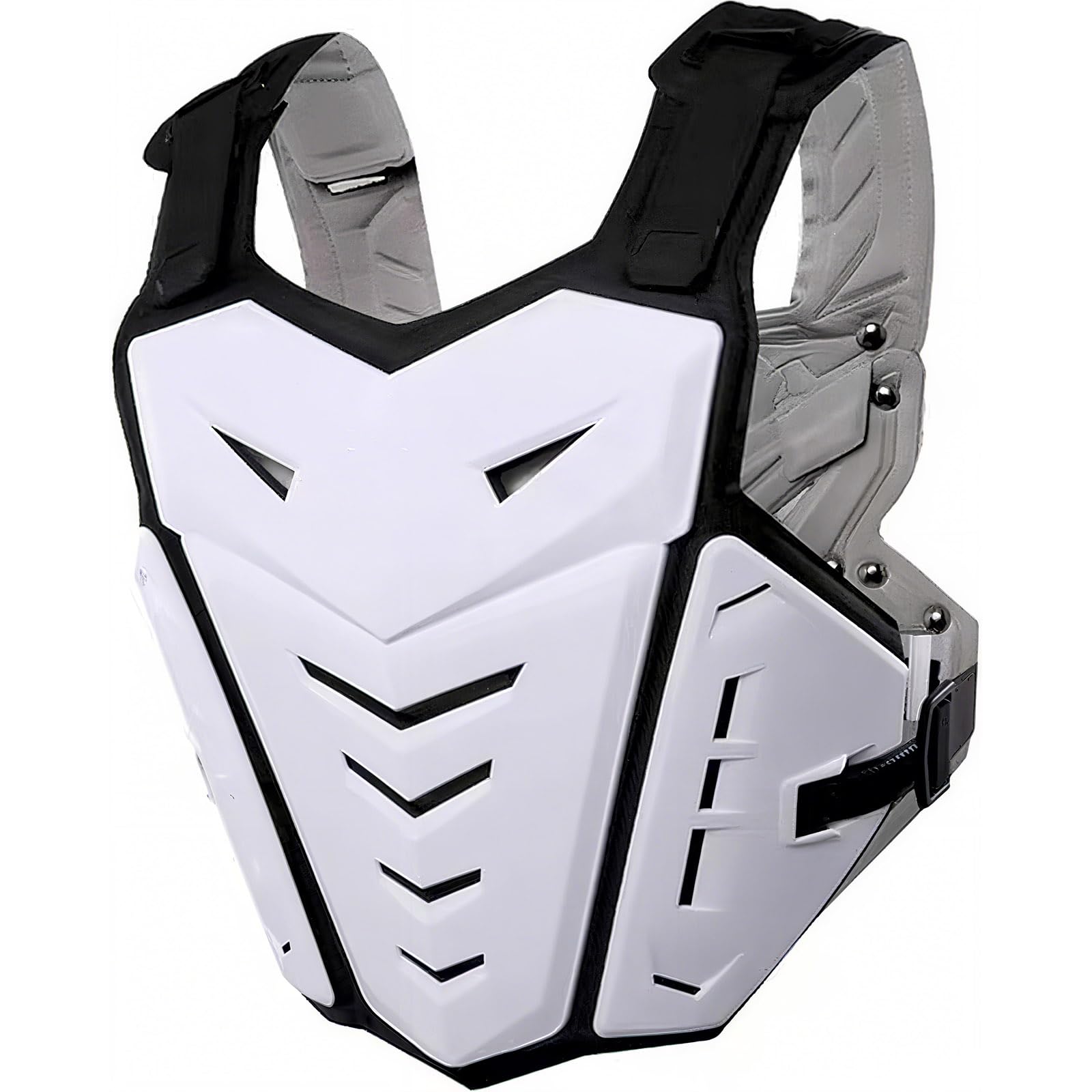Photo 1 of Light Upgrade Chest Armor Motorcycle Armor Body Guard Vest, Dirtbike Riding Off-Road Racing Cycling Skiing Motocross Adult Kids Protector Shirt Jackets for Street Bike, Men's Back Protection (White)