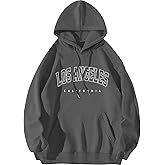 ORANDESIGNE Letter Graphic Print Hoodies for Women Oversized Long Sleeve Casual Drawstring Fall Pullover Sweatshirt Tops