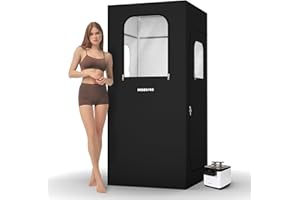 HIGOSPRO 71in High Full Size Steam Sauna 600D Canvas, Sauna Box, Portable Steam Sauna, Personal Steam Sauna with Touchscreen 1000W & 2.6 L Steam Generator