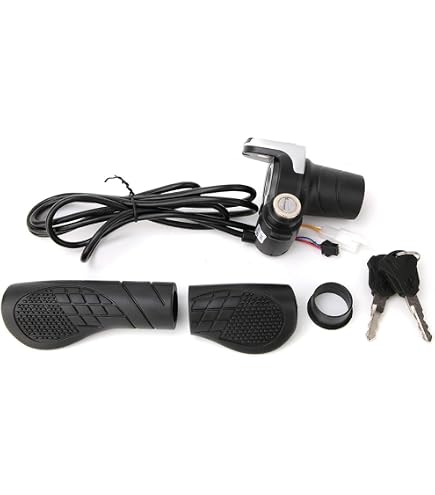 Acelerador De Manillar Para Bicicleta Eléctrica - Medio Giro, 36V, Con Indicador LED Y Bloqueo Con Llave