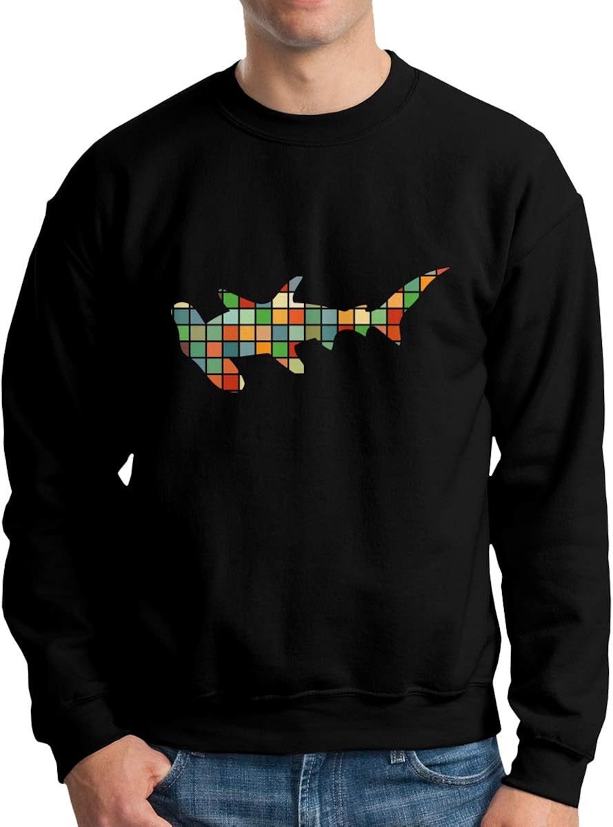 Hammerhead Shark Men Crewneck Long Sleeve Pullover Round Collar Sweatshirt