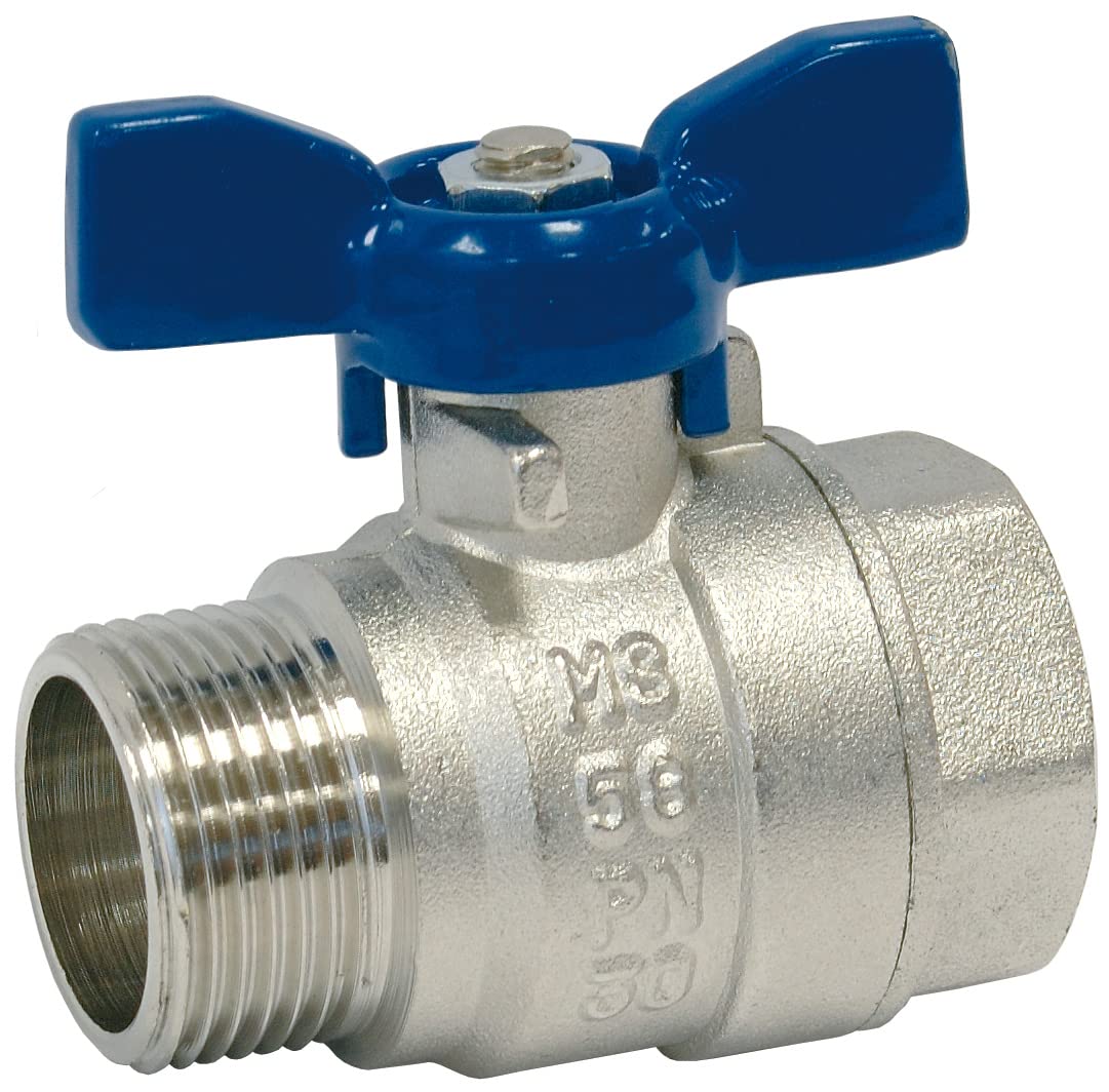 Sei Brass Ball Valve with Butterfly Control Female/Female, 1/2" Diameter