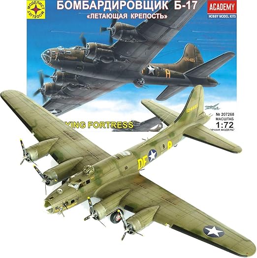 Amazon Com B17 Model Airplane Kit 1 72 Scale Heavy Bomber B 17 Flying Fortress American Wwii Aircraft Russian Military Model Kits Airplane Assembly Instructions In Russian Language Toys Games