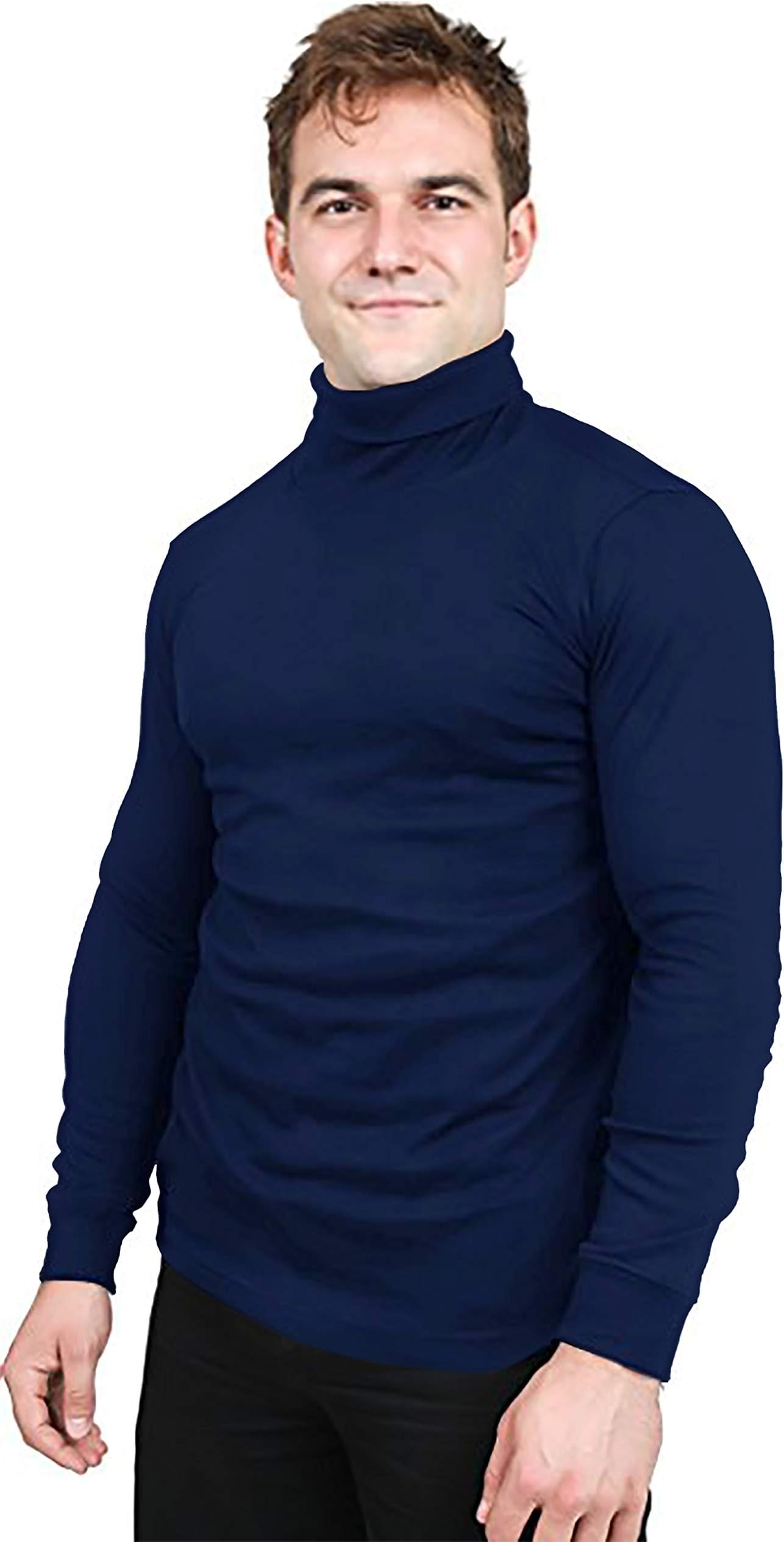 Utopia Wear Premium Cotton Blend Interlock Turtleneck Men T-Shirt