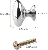 ASelected 20Pcs 30MM Polished Chrome Cabinet Knobs Round Mushroom Drawer Pulls view 2
