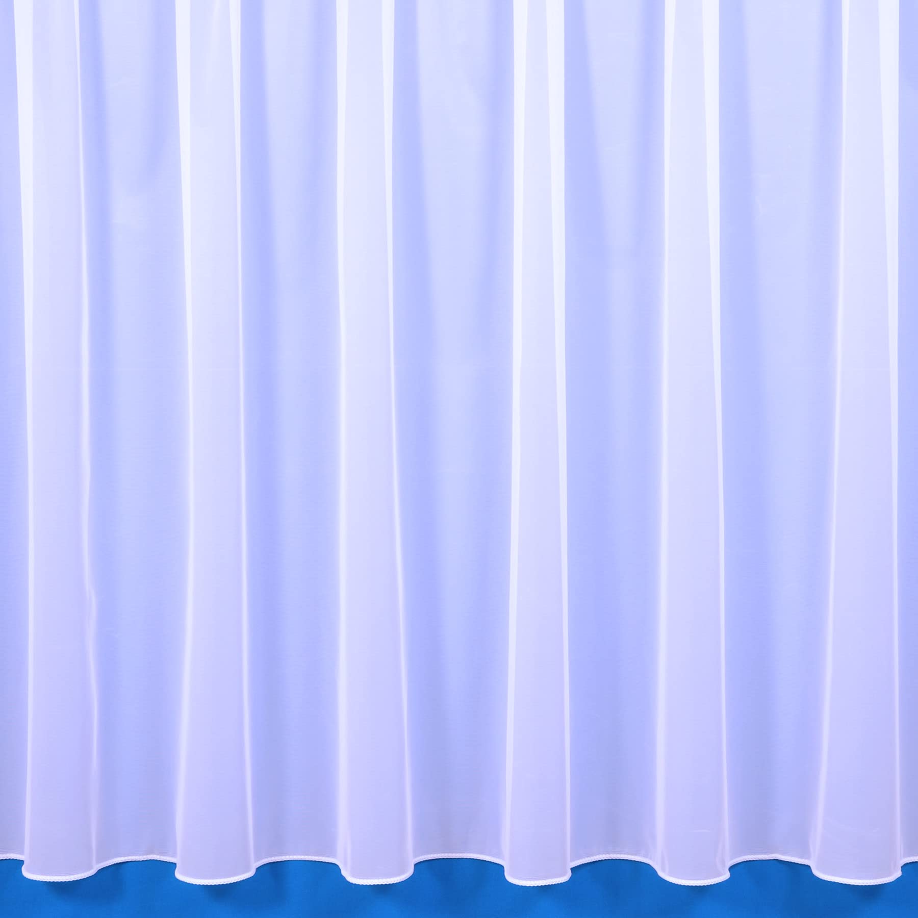 The Textile House Sue White Plain Lead Weighted Voile Net Curtain - 5 Metres Wide x 36" (91cm) Drop
