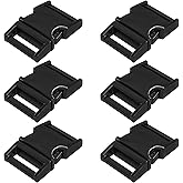 BokWin 6 Pack Metal Buckles Quick Side Release Clips,for Leather Strap, Dog Collars, Harness, Belt, Backpack, Purse