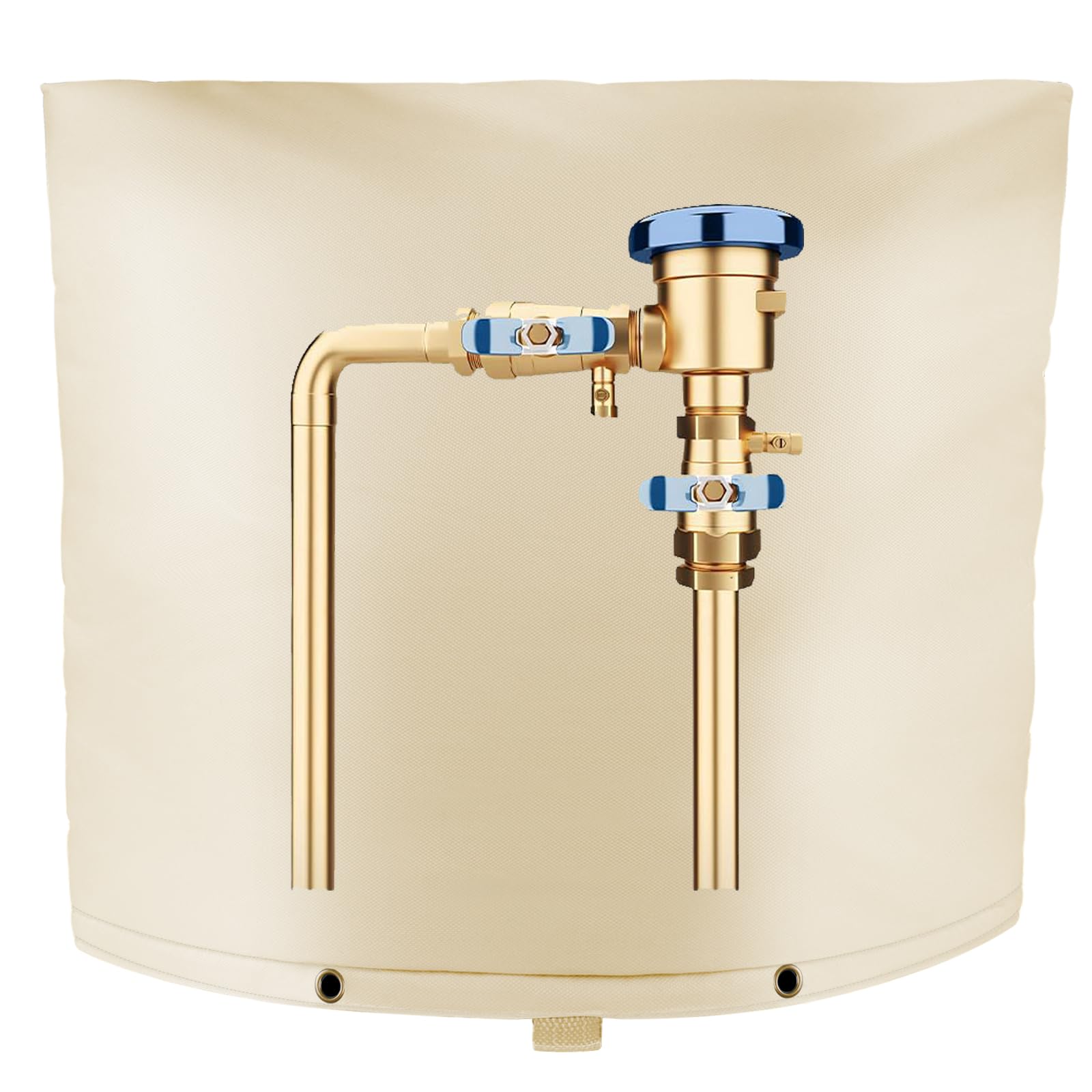 Photo 1 of Backflow Preventer Insulation Cover (3°F), Backflow Insulation Cover, Backflow Preventer Cover, Backflow Valve Cover Insulated, Outdoor Pipe Insulation Covers for Winter, 38" W x 24" H, Beige