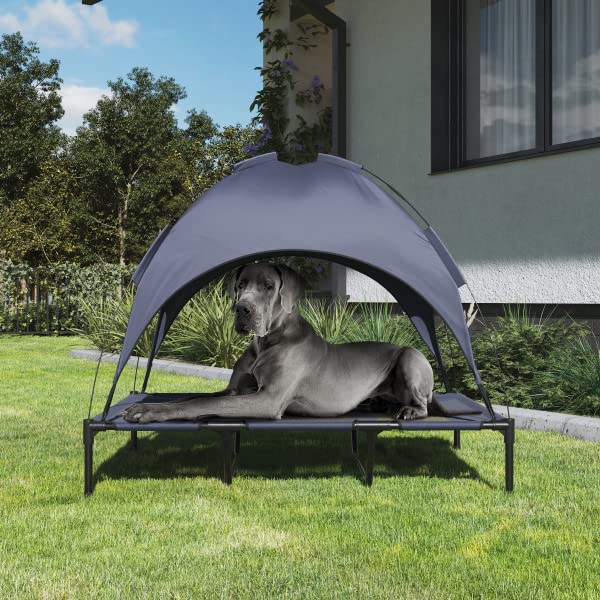 PETMAKER Elevated Dog Bed with Canopy 48x36Inch Portable Pet Bed