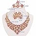 UBBC 18K Gold Plated Red Crystal Embedded Scarf Pattern Jewelry Set