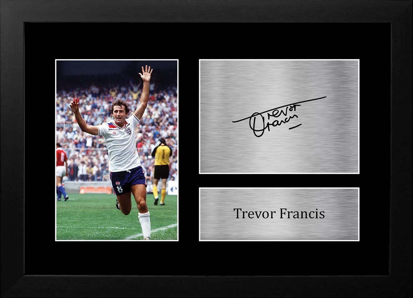 HWC Trading FR A4 Trevor Francis England Gifts Printed Signed Autograph Picture for Football Fans and Supporters - A4 Framed