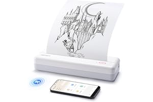 iDPRT MT890 Portable Wireless Printer - with Thermal A4 Paper, Bluetooth Inkless Printer for Travel/Home, Support US Letter&A4&A5 Size, Mobile Printers Compatible with iOS, Android & Laptop - White
