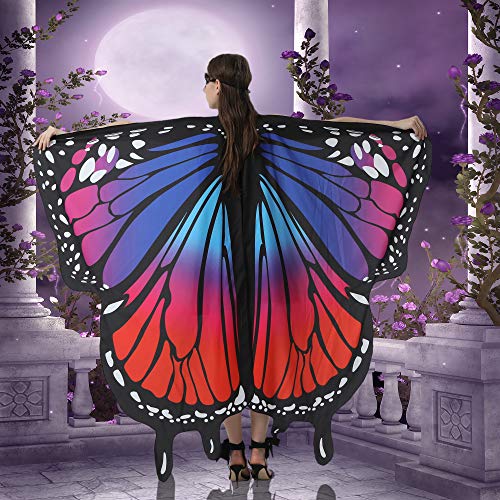 Motiloo Butterfly Wings for Women, Butterfly Shawl Costume Accessory Monarch Butterfly Shawl Cape Halloween Christmas Costume