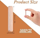 IBEIKE 200Pcs Wooden Dowels 6mmx30mm Wood Pins Fluted Hardwood Plugs view 2