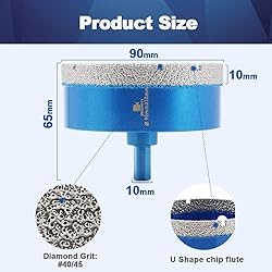 Dry Diamond Core Drill Bit,BRSCHNITT 90mm Diamond